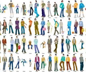 men fashion models vectors material