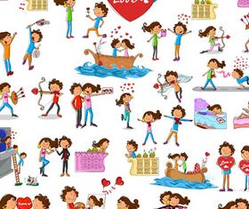 Cartoon Love Couples vector