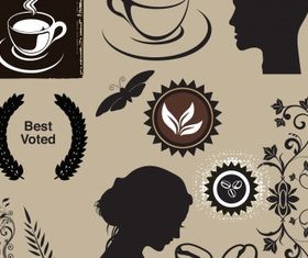 Coffee elements set vector