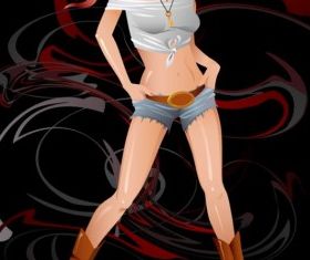 Fashion women vectors material