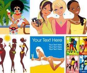 Fashion women set vector