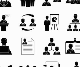Human Resources Icons 3 vectors graphics