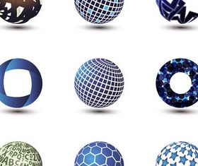 Spheres Abstract Logotypes vector graphics