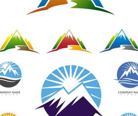 Stylish Mountains Logo 5 design vector