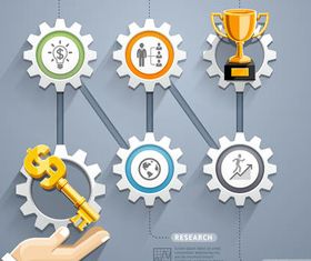 Infographics with Gears 3 Illustration vector