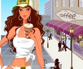 Fashion women shopping 5 vector