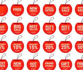 Sale Red Elements vector