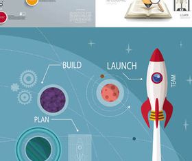 Rocket Infographic Backgrounds 2 vector