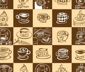 coffee theme shiny vector
