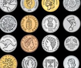 foreign coins vector