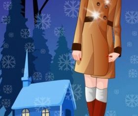 winter women Vector 7 vector
