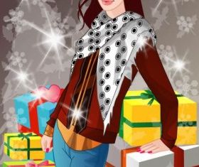 winter women Vector 6 vector