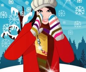 winter women Vector 5 vector