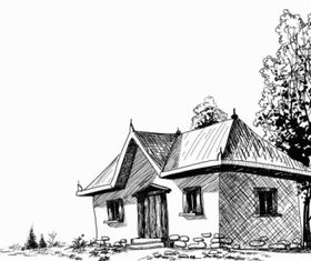 House sketch 4 vector