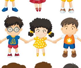 Cartoon Children Mix 7 vectors graphics