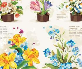 Pots flowers vector