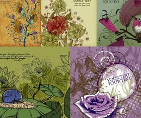 Handpainted flowers vector