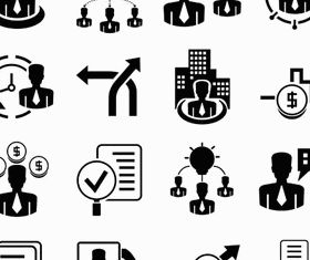 Black Business People Icons 5 vector