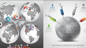 Backgrounds with Globes 16 vector