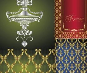 Exquisite european fabric background set vector