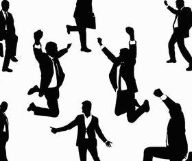 Business People Silhouettes Set vector