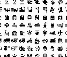 Delivery and Logistics Icons vector graphic