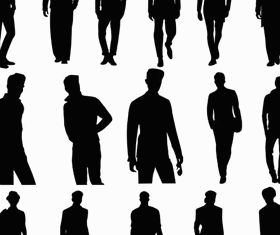Silhouettes Men Set vector