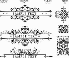 Ornamental Borders Elements 19 vector