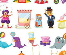 Circus Clowns Set vector