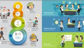 Infographics with People vectors material