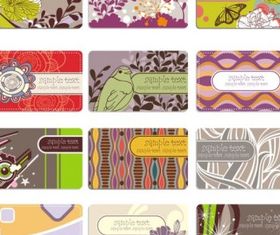 Elegant flower pattern business card background 02 vector