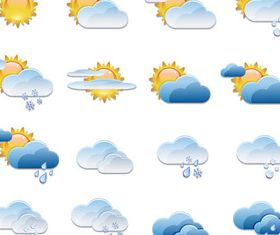 Weather Shiny Icons Mix design vector