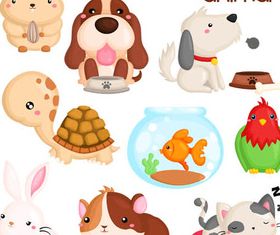 Funny Cartoon Animals 5 vector