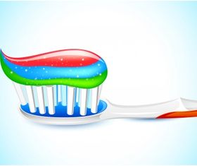 Three color toothpaste vector graphic