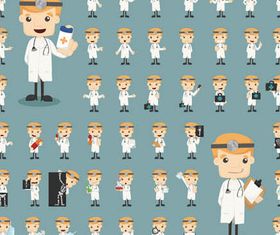 Cartoon Doctors Set vector graphics