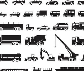 Icons with Transport set vector