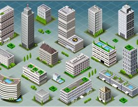 3D Houses free vector