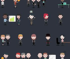Business Cartoon People Set vectors