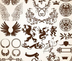 Heraldic Different Elements 2 vector