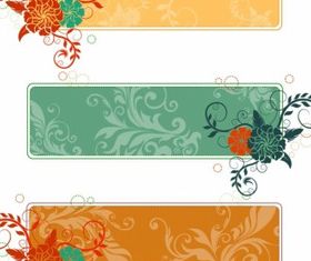 Retro Flower Banners Free vector