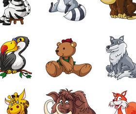 Funny Cartoon Animals 4 vector