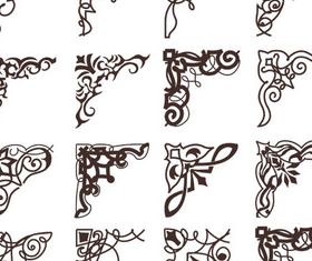 Ornamental Vintage Corners 18 shiny vector