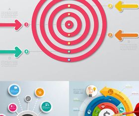 Target Infographics Backgrounds 3 set vector