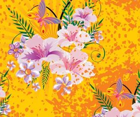 Flower seamless background 02 vectors graphic