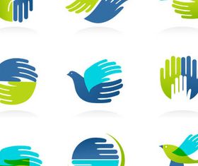 Logotypes with Hands design vectors