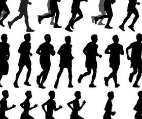 Silhouettes Runners Set vectors