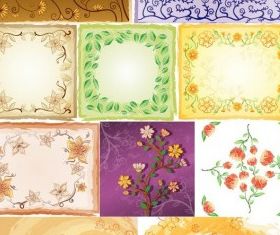 handpainted flowers background vectors graphics
