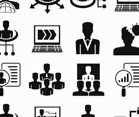 Black Business People Icons 4 vector graphic
