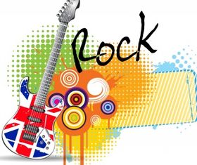 Guitar rock music background vector graphic