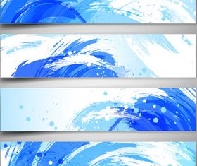 Blue Waves Banners Set vector